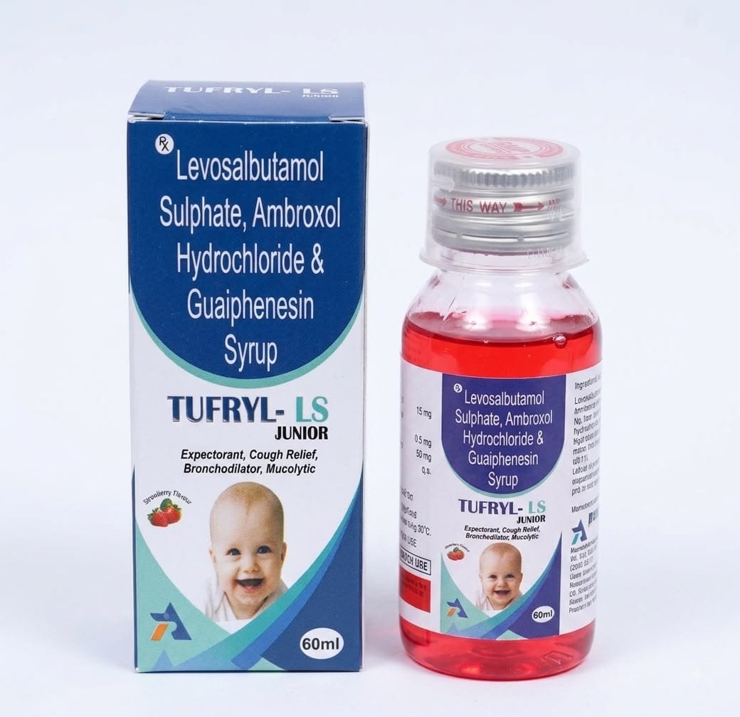 Tufryl-LS Junior Levosalbutamol, Ambroxol & Guaiphenesin Syrup
